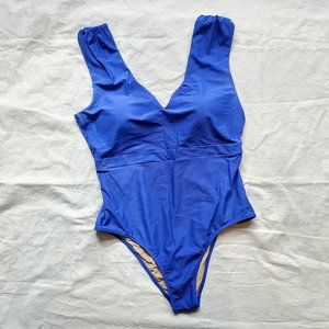 The Ruched Backflip Bathing Suit in Hydrangea from Summersalt
